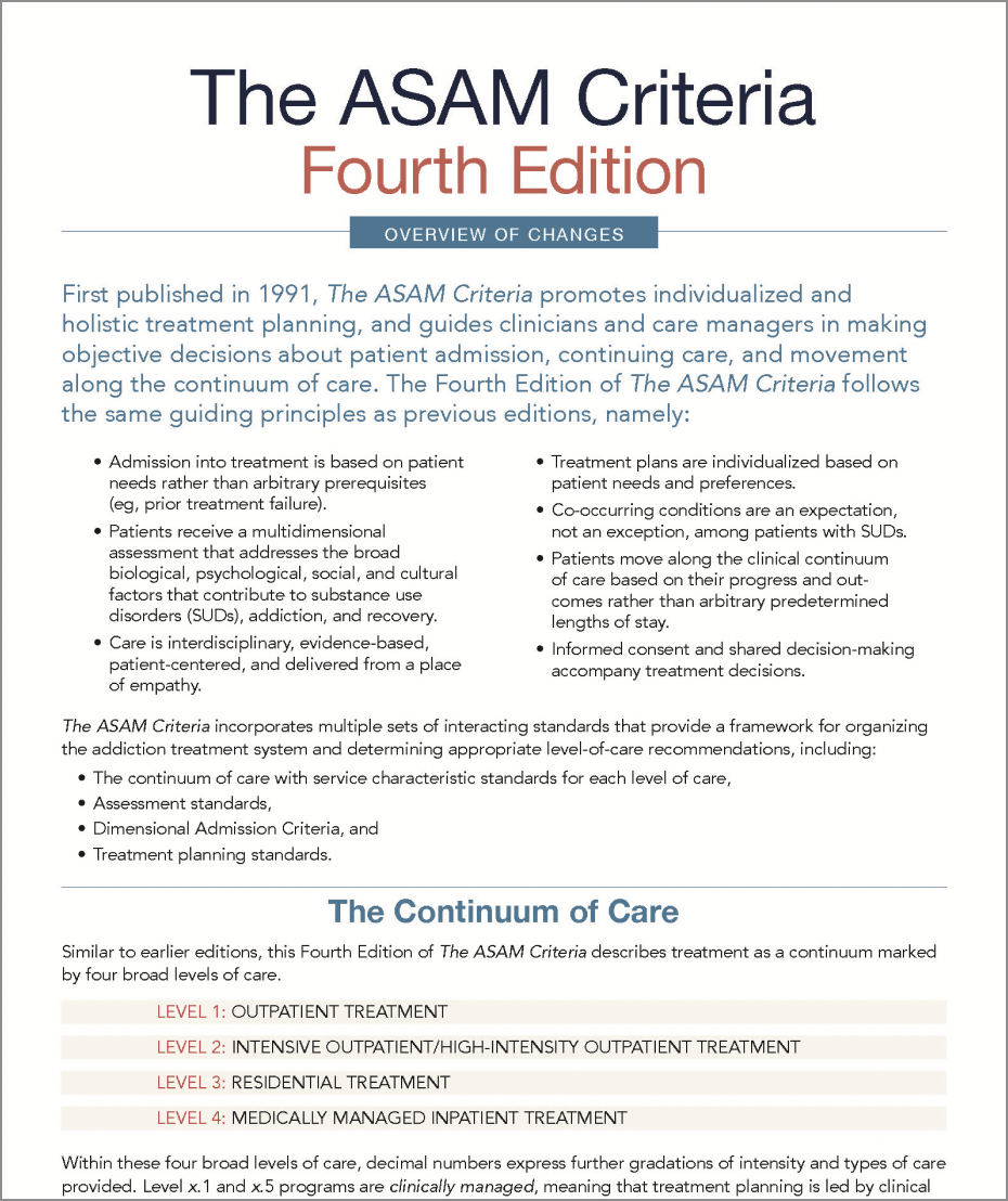 The ASAM Criteria Overview